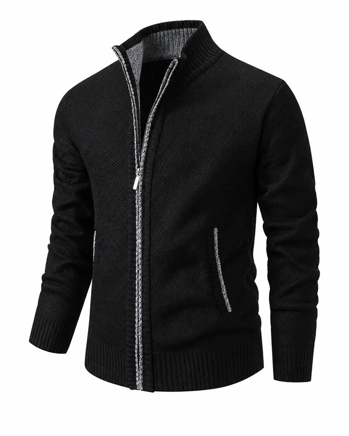 KNIT ZIP COLLAR SWEATER FOR MEN