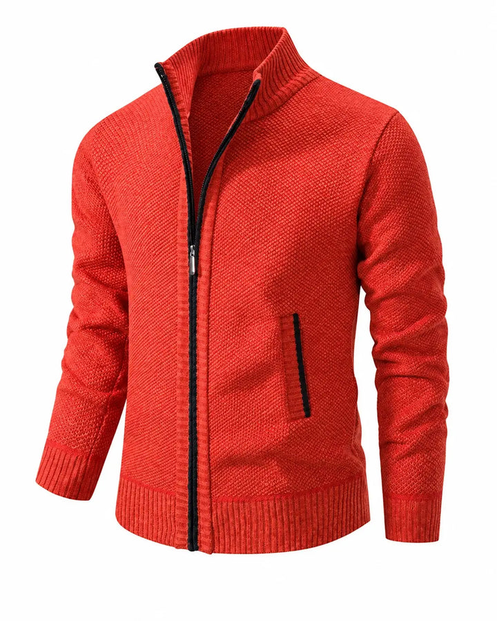 KNIT ZIP COLLAR SWEATER FOR MEN