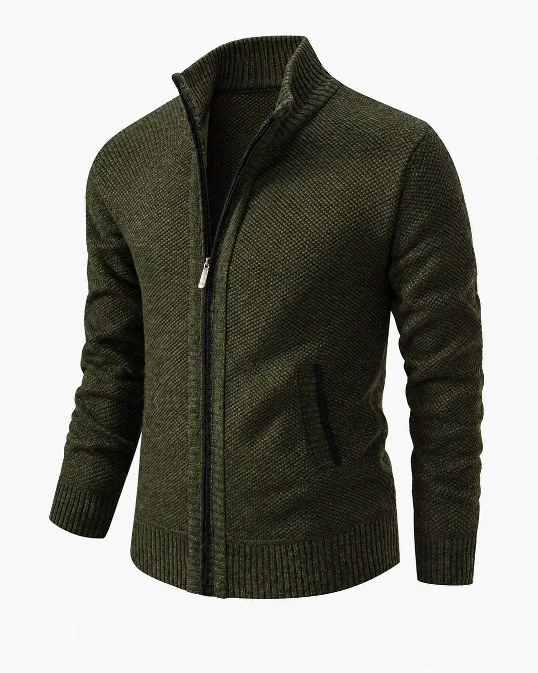 KNIT ZIP COLLAR SWEATER FOR MEN