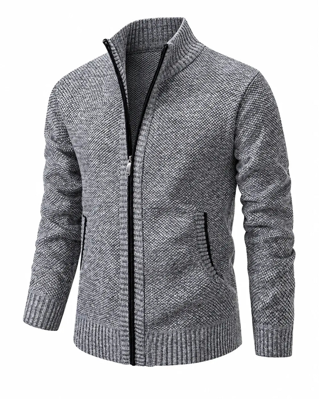KNIT ZIP COLLAR SWEATER FOR MEN