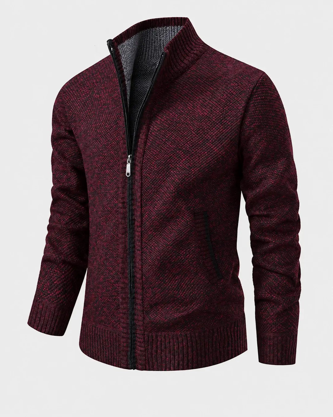 KNIT ZIP COLLAR SWEATER FOR MEN