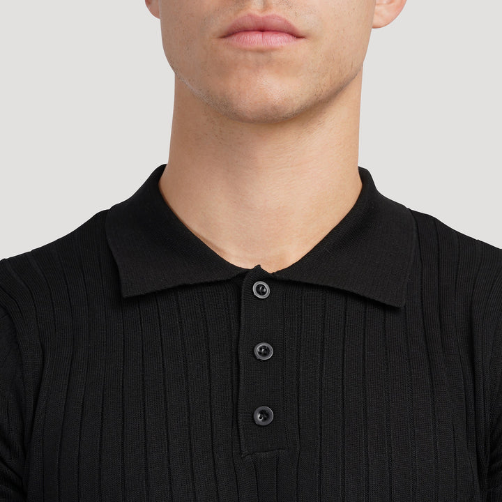 TEXTURED COTTON POLO FOR MEN