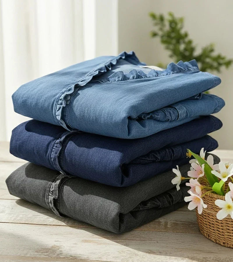 BEAUMONT NICE | BLOUSE EN DENIM COL V POUR FEMME