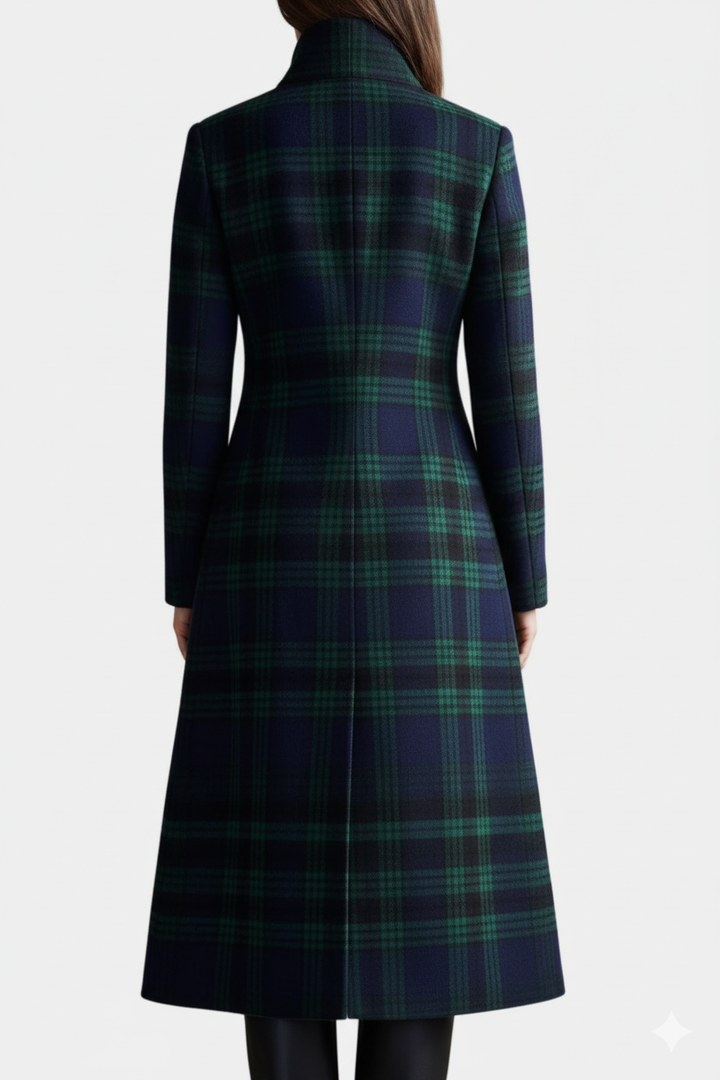 BEAUMONT NICE | MANTEAU À CARREAUX BLEU-VERT POUR FEMMES