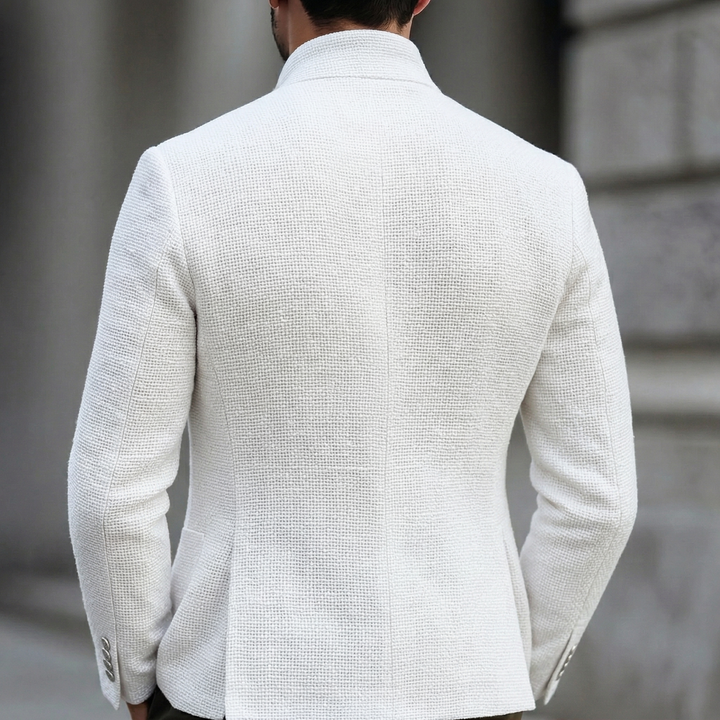 TEXTURED STAND COLLAR JACKET FOR MEN