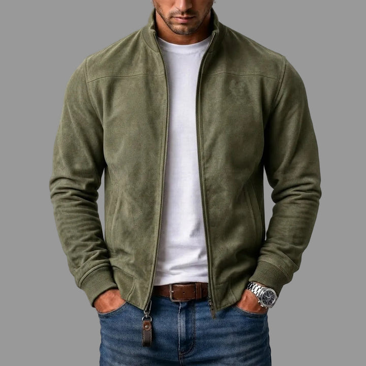 SUEDE RIBBED BOMBER JACKET FOR MEN