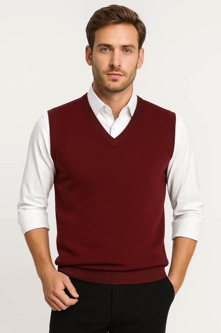 V-NECK SWEATER VEST FOR MEN