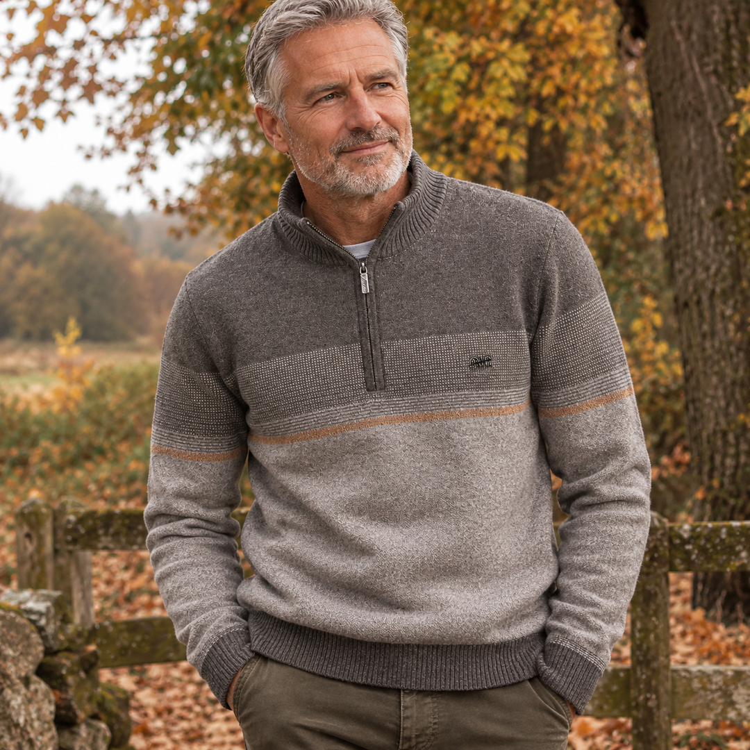 Pull demi-zip en laine premium Warren™