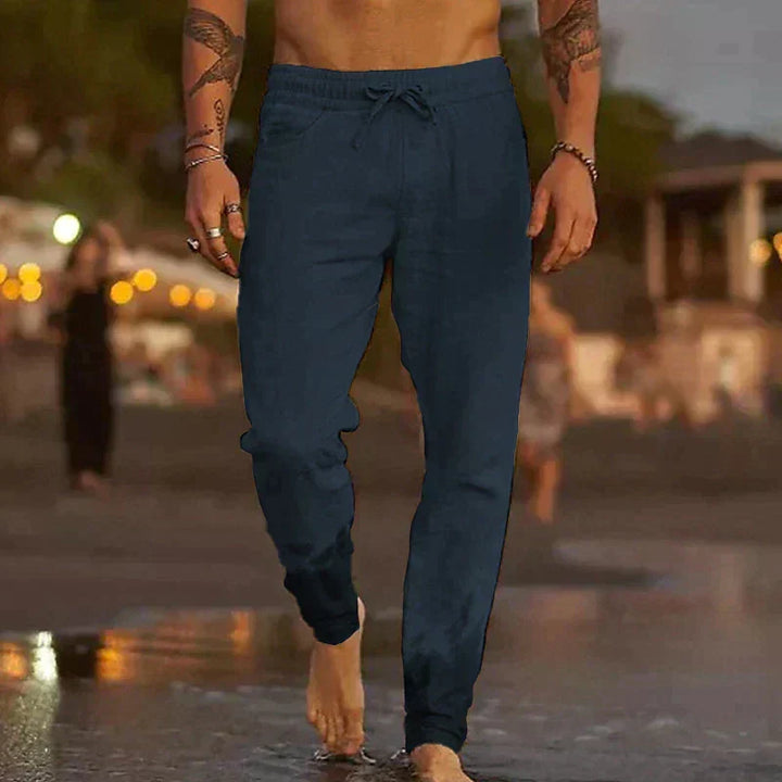 RELAXED LINEN TROUSERS FOR MEN