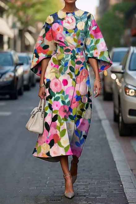 BEAUMONT NICE | ROBE MIDI FLORALE POUR FEMMES