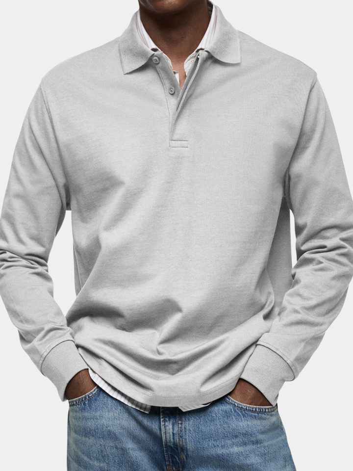 REGULAR FIT LONG SLEEVE POLO SHIRT FOR MEN