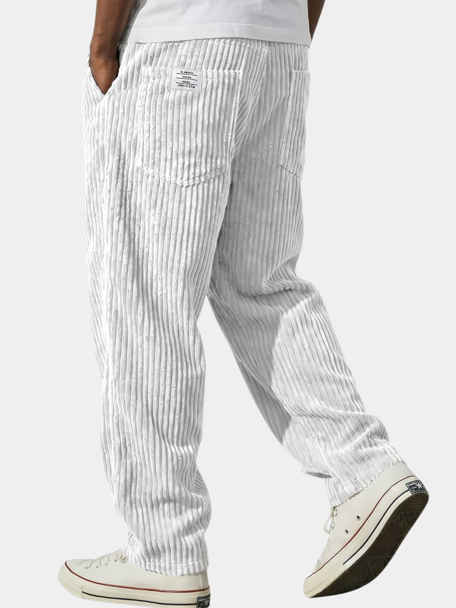 RIBBED WIDE LEG TROUSERS FOR MEN