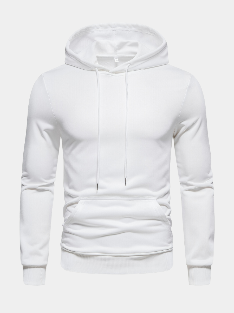 SOLID DRAWSTRING HOODIE FOR MEN