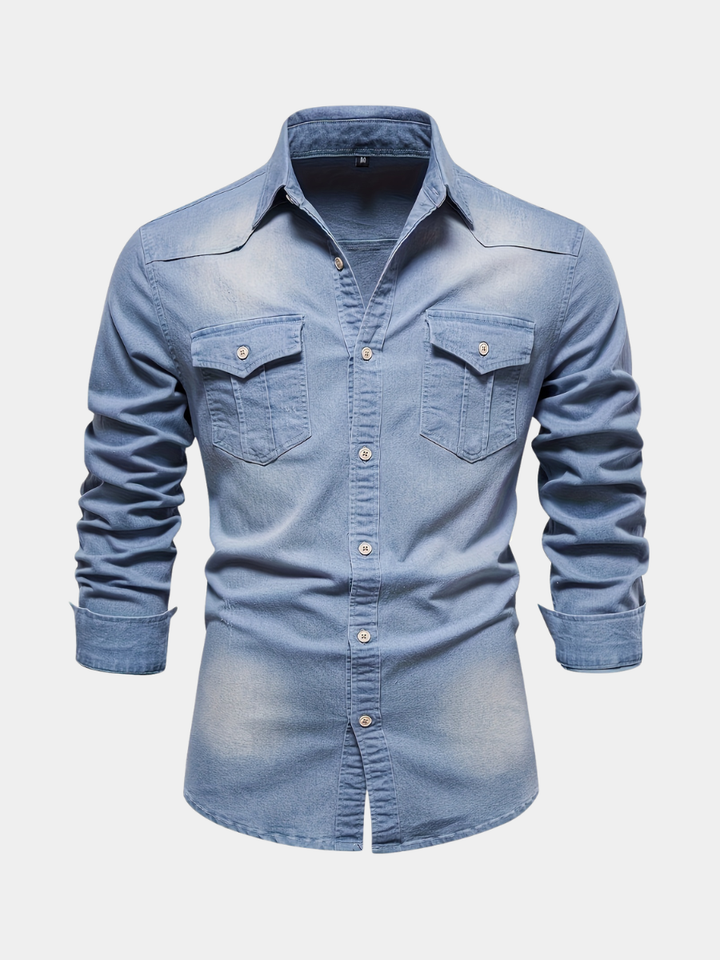 DENIM LONG-SLEEVED SHIRT FOR MEN