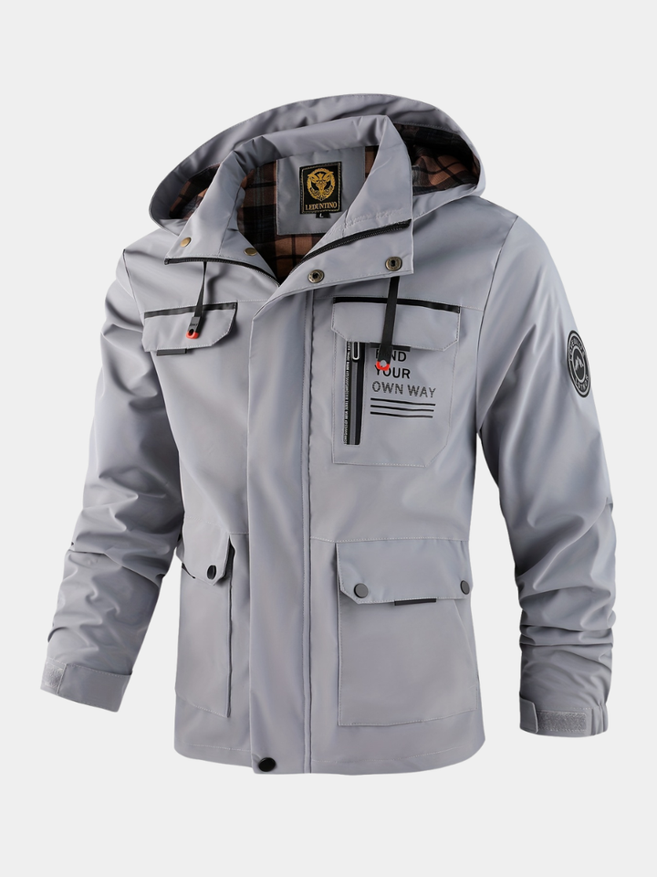 HOODED ALPHABET ZIP JACKET FOR MEN