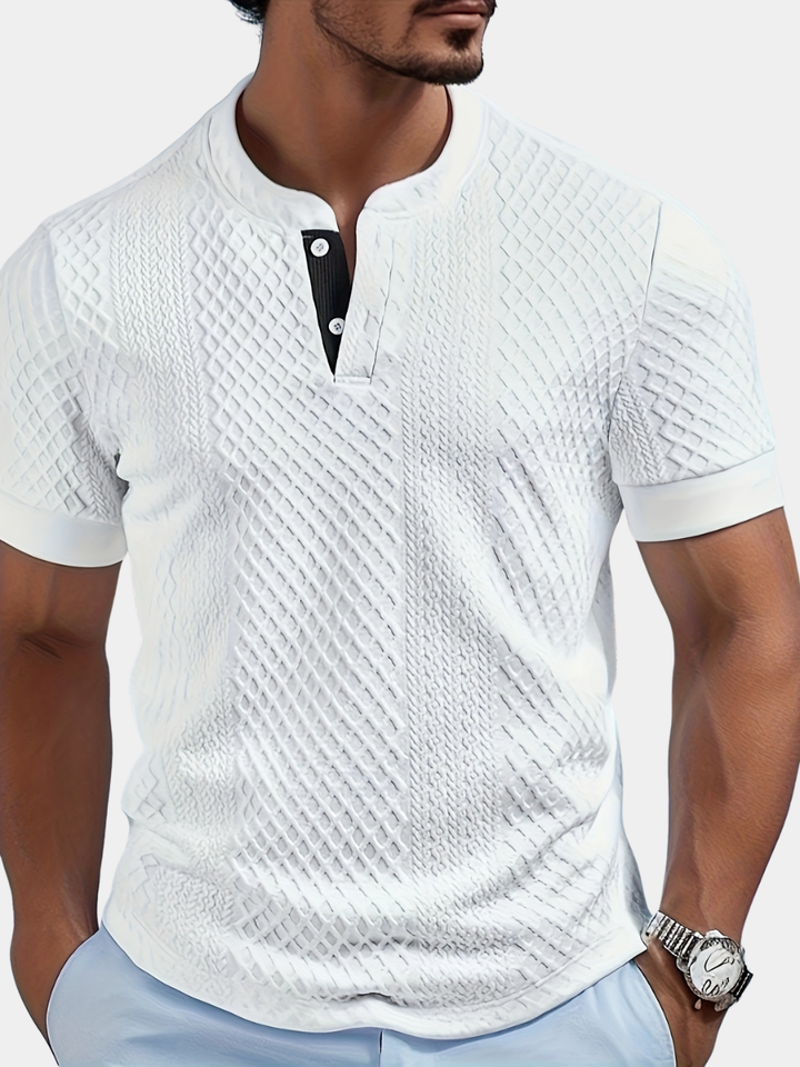COLOUR BLOCK KNIT SHIRT FOR MEN