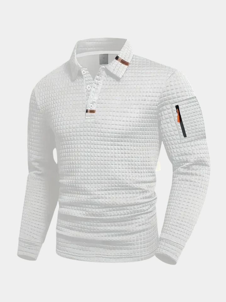 WAFFLE TEXTURE POLO FOR MEN