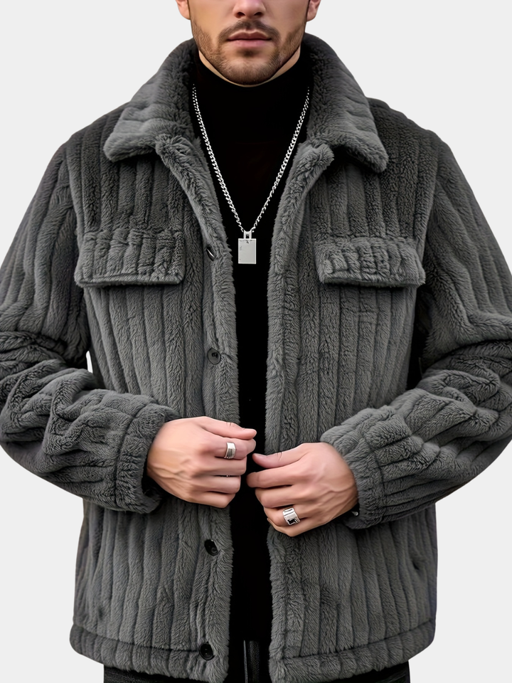 STRIPED LAPEL JACKET FOR MEN