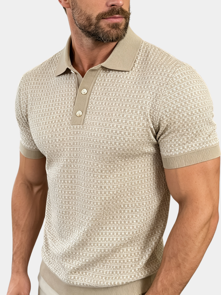 PLAID KNIT POLO SHIRT FOR MEN