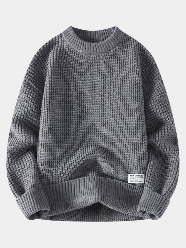 HONEYCOMB KNIT CREWNECK SWEATER FOR MEN