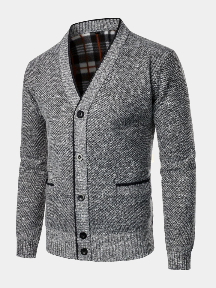 SOLID KNIT CARDIGAN FOR MEN