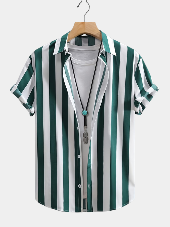 STRIPED BUTTON FRONT SHIRT FOR MEN