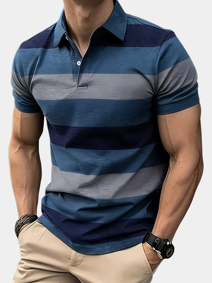 STRIPED COLLAR POLO SHIRT FOR MEN