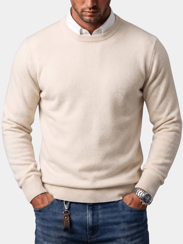 WOOL BLEND CREW NECK SWEATER FOR MEN