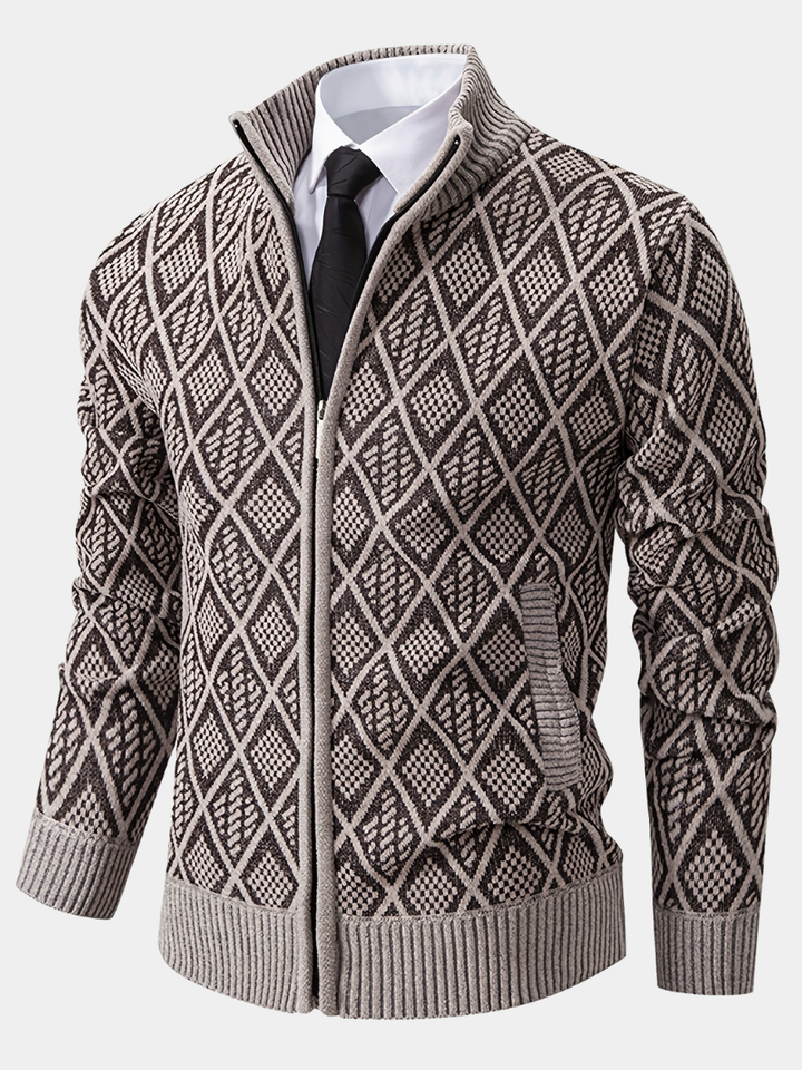 GEOMETRIC KNIT CARDIGAN FOR MEN