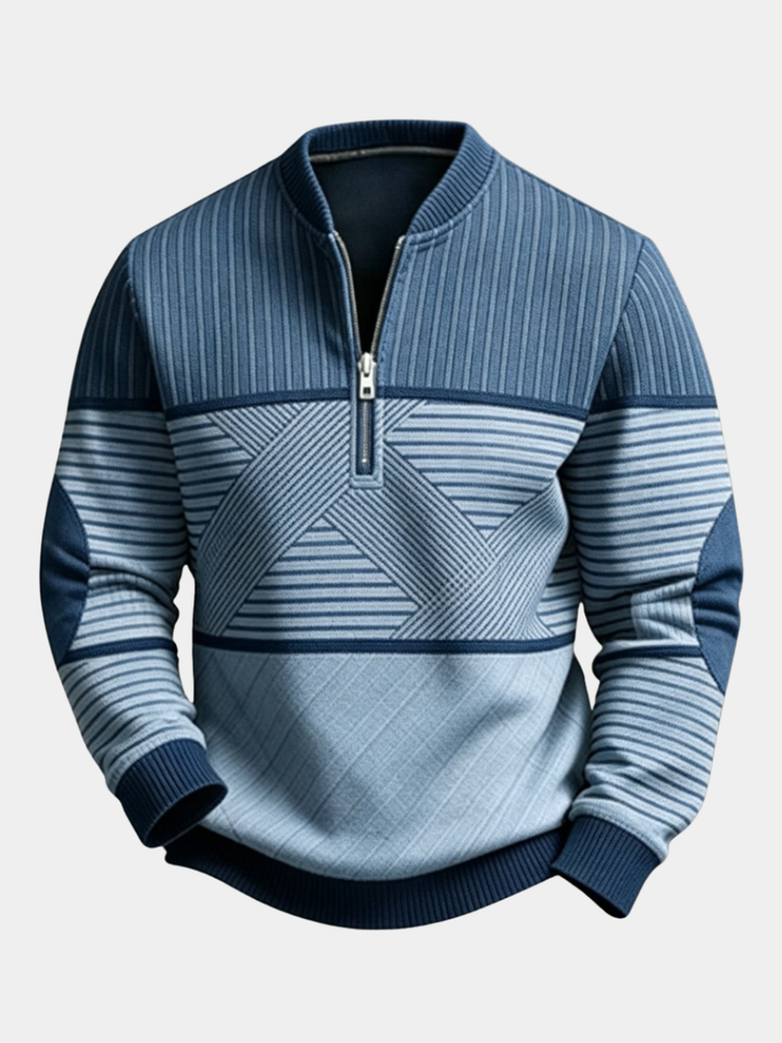 CONTRAST HALF-ZIP SWEATER FOR MEN