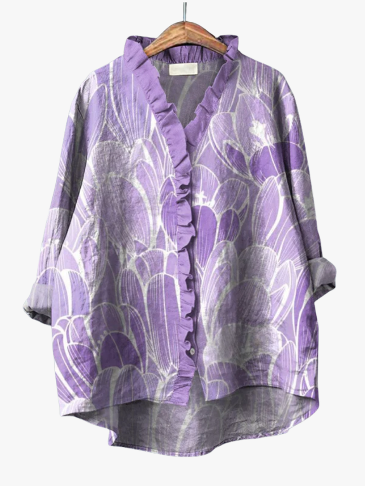 BEAUMONT NICE | BLOUSE FLORALE VIOLETTE POUR FEMMES