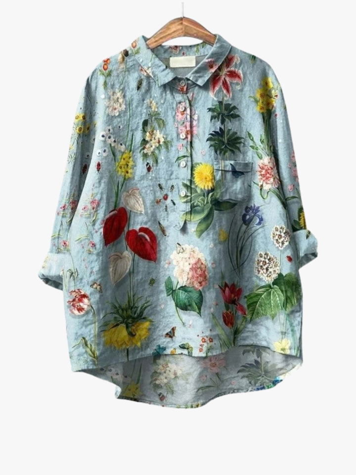 BEAUMONT NICE | BLOUSE FLEURS BOTANIQUES POUR FEMMES