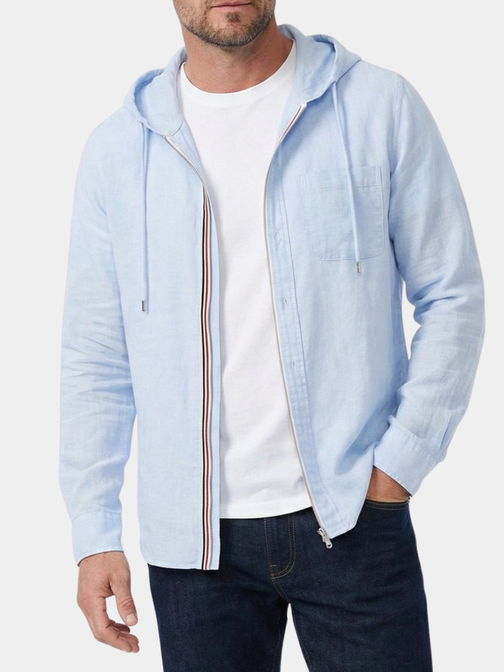 LINEN BLEND HOODIE FOR MEN