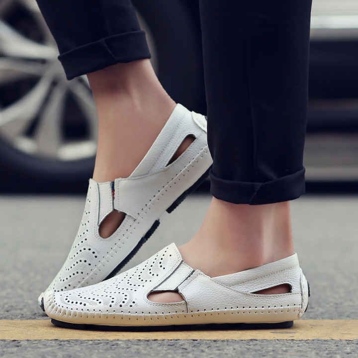 PERFORATED LEATHER SANDALS FOR MEN
