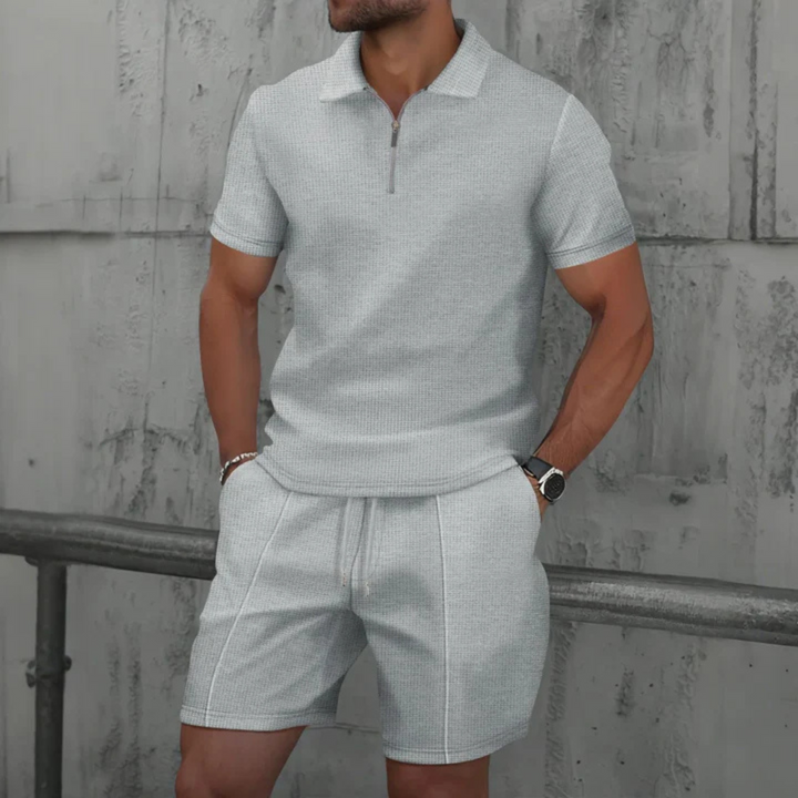 ZIP POLO SHORTS SET FOR MEN
