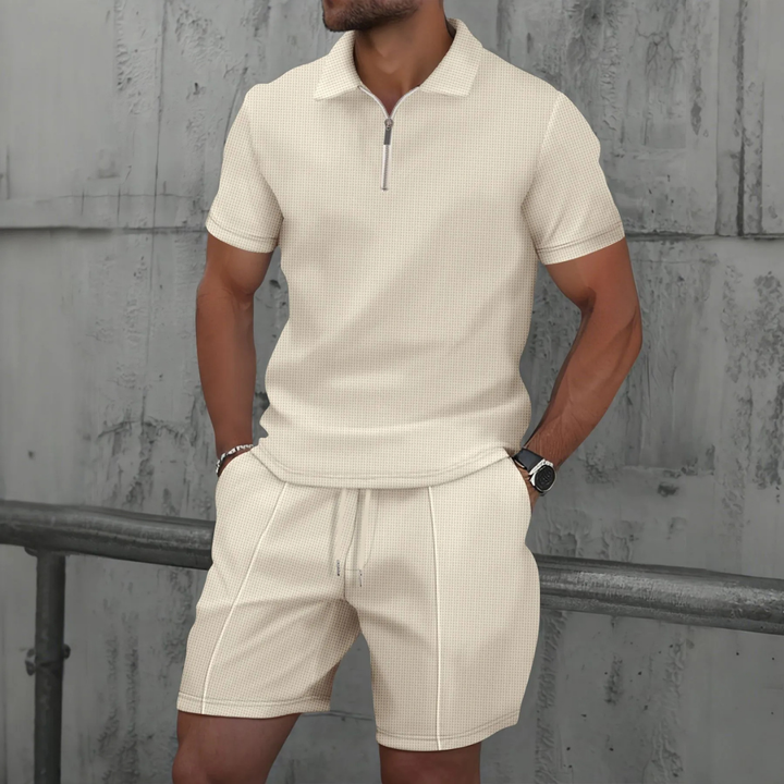 ZIP POLO SHORTS SET FOR MEN