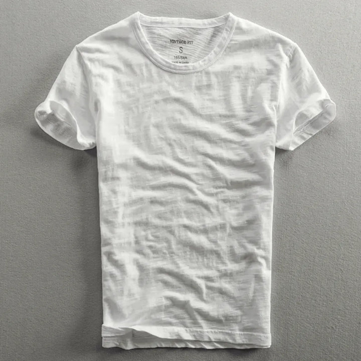 TEXTURED COTTON T-SHIRT FOR MEN