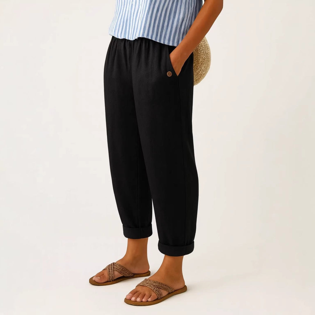 BEAUMONT NICE | PANTALON FUSELÉ EN LIN MÉLANGÉ POUR FEMMES