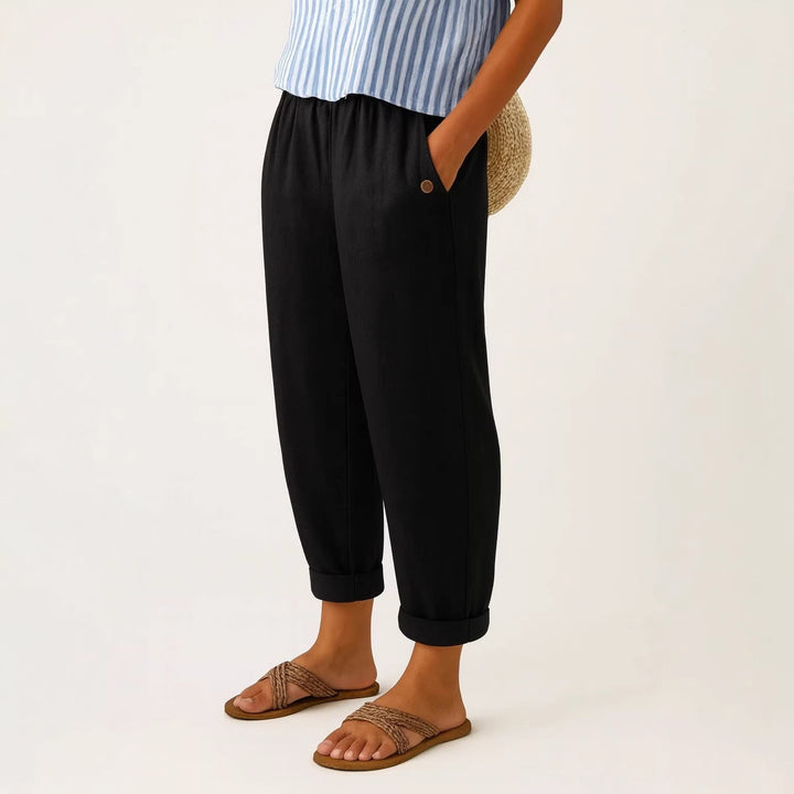 BEAUMONT NICE | PANTALON FUSELÉ EN LIN MÉLANGÉ POUR FEMMES