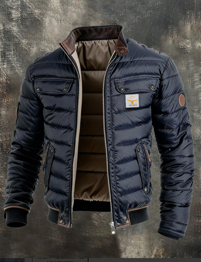 VINTAGE STAND COLLAR JACKET FOR MEN