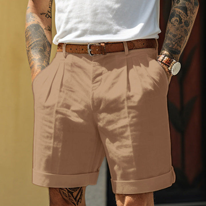 PLEATED SHORT TROUSERS FOR MEN
