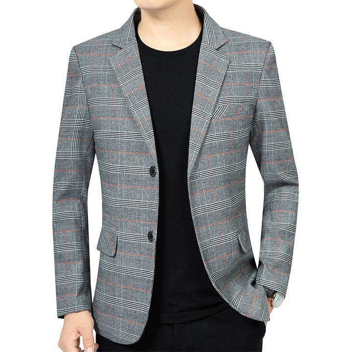 PLAID LAPEL BLAZER FOR MEN