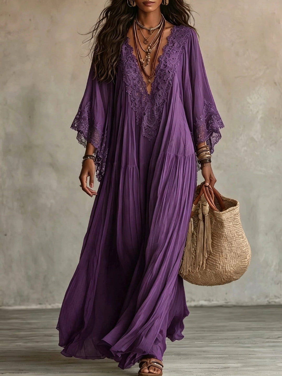 BEAUMONT NICE | ÉLÉGANTE ROBE MAXI EN DENTELLE POUR FEMMES
