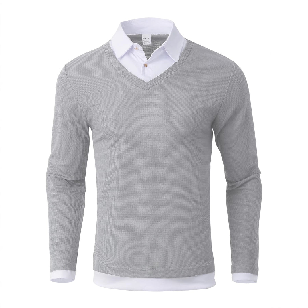 TEXTURED COLOURBLOCK POLO FOR MEN