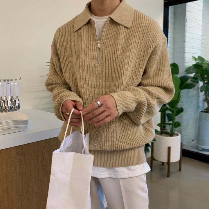 TEXTURED ZIP SWEATER FOR MEN
