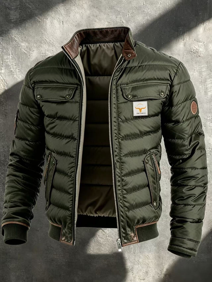 VINTAGE STAND COLLAR JACKET FOR MEN