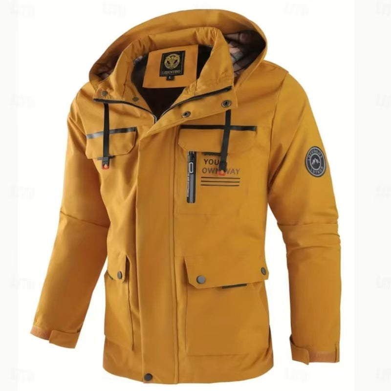 HOODED ALPHABET ZIP JACKET FOR MEN