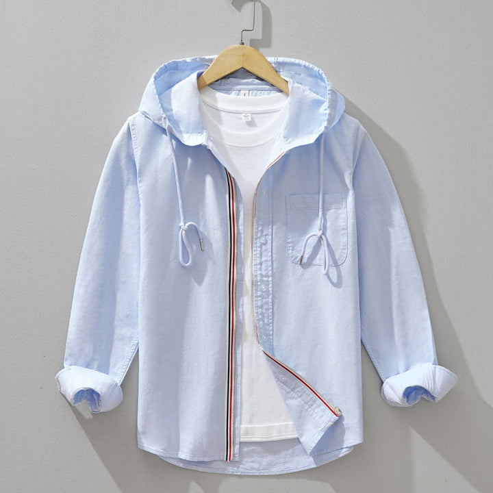 LINEN BLEND HOODIE FOR MEN