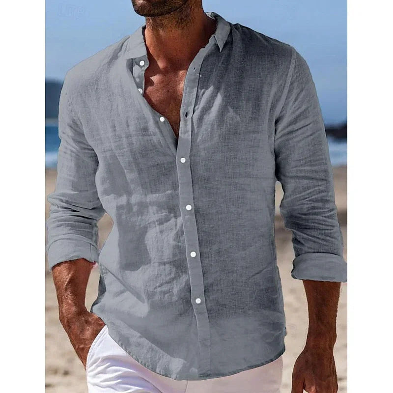 LINEN BLEND POLO SHIRT FOR MEN