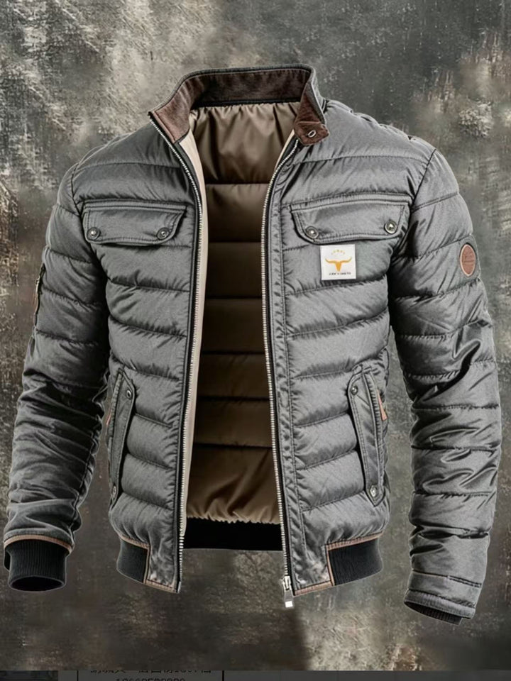 VINTAGE STAND COLLAR JACKET FOR MEN